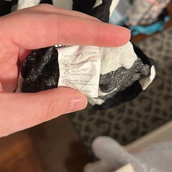 Tiered cotton gauze geometric shapes short sleeve 3x dress. Worn twice. - Picture 4 of 7